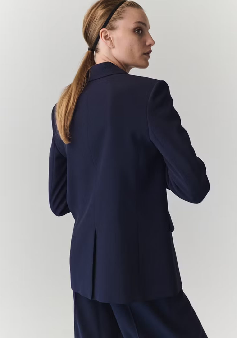 Blazer Recta Bolsillos Solapa Mango 3