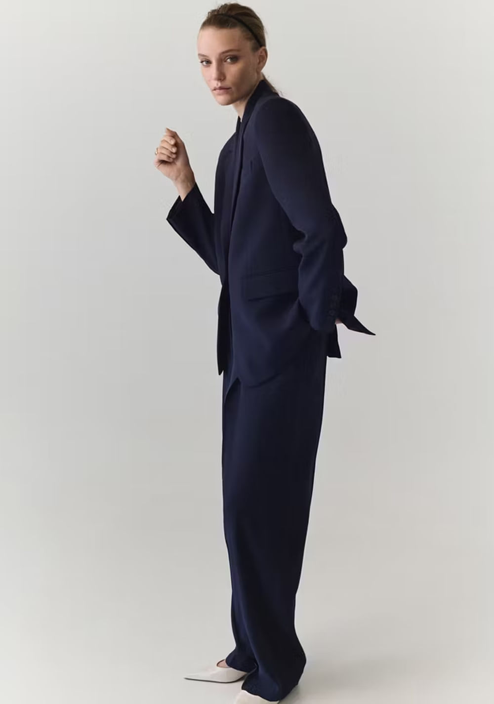 Blazer Recta Bolsillos Solapa Mango 5