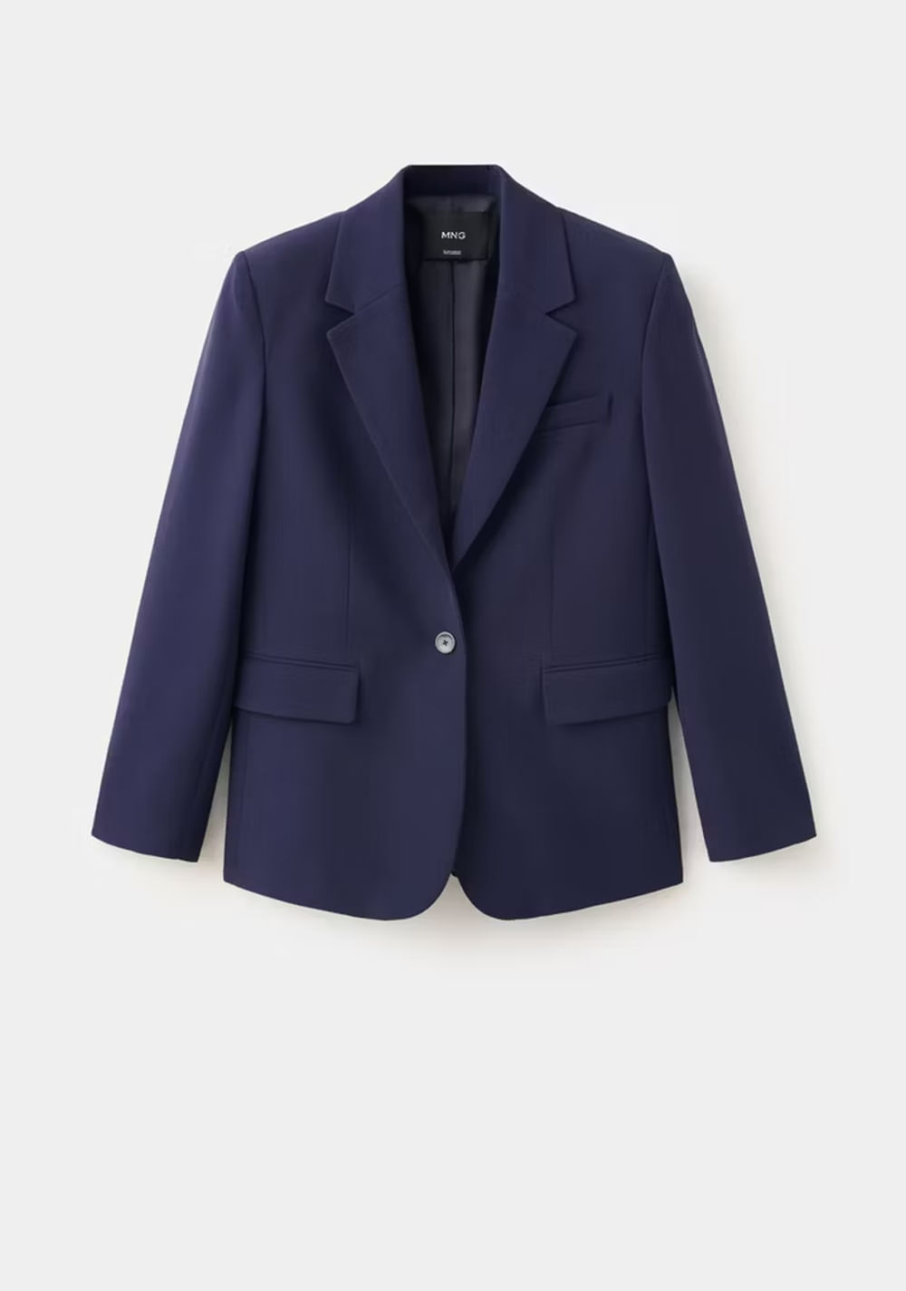 Blazer Recta Bolsillos Solapa Mango 8