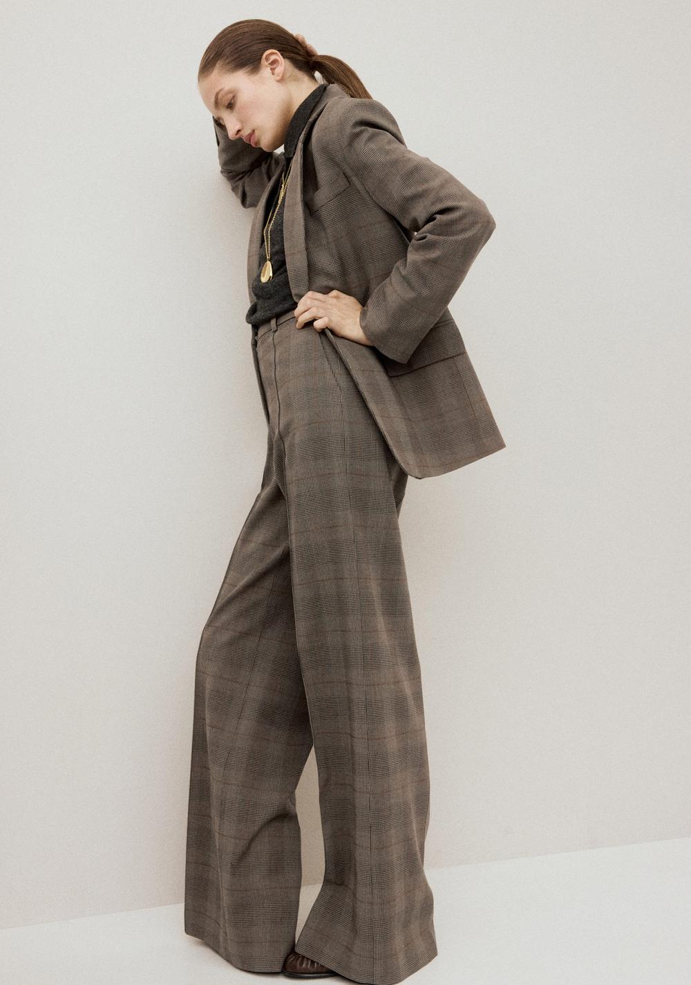 Blazer Traje Cuadros Mango 4