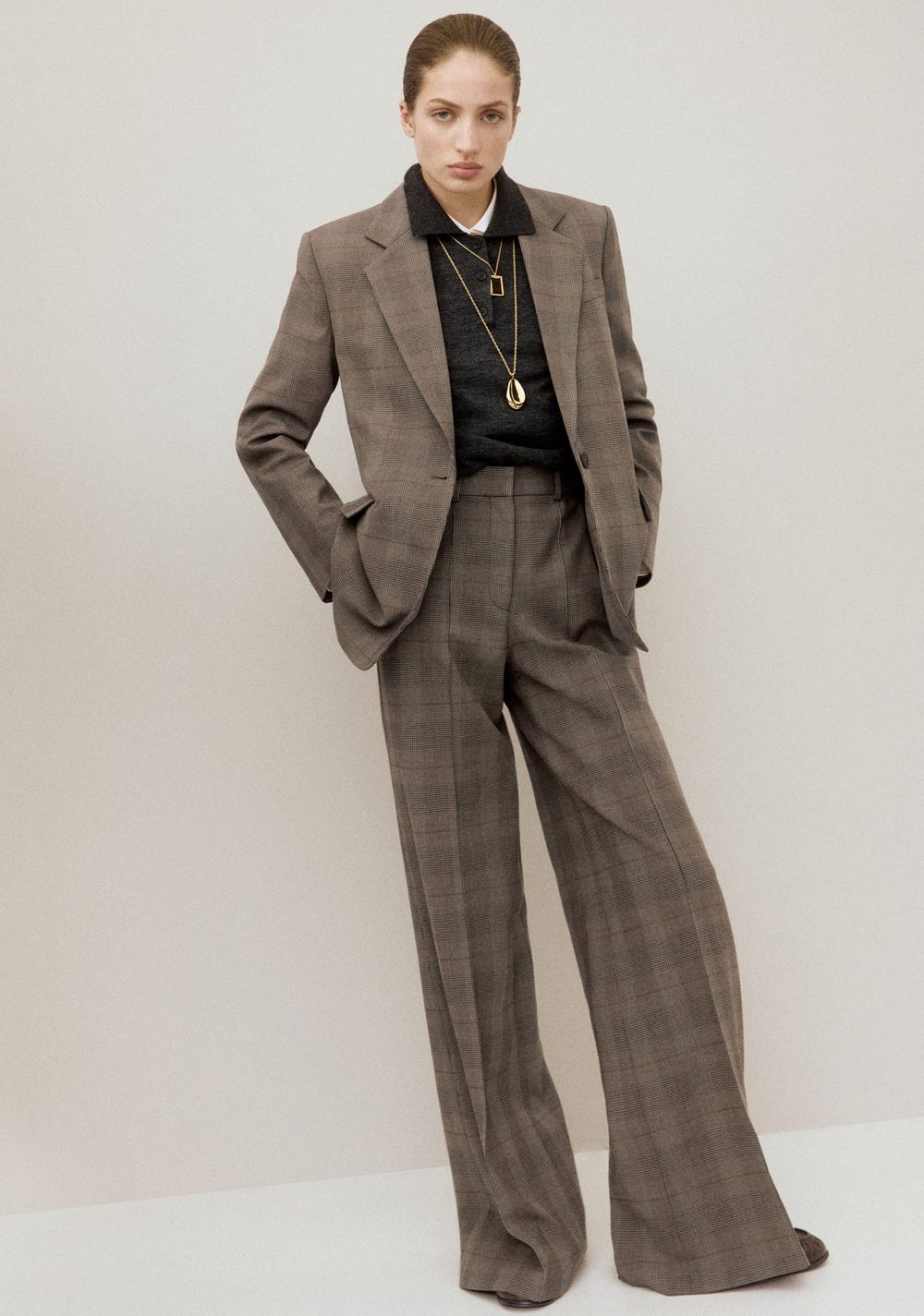 Blazer Traje Cuadros Mango 7