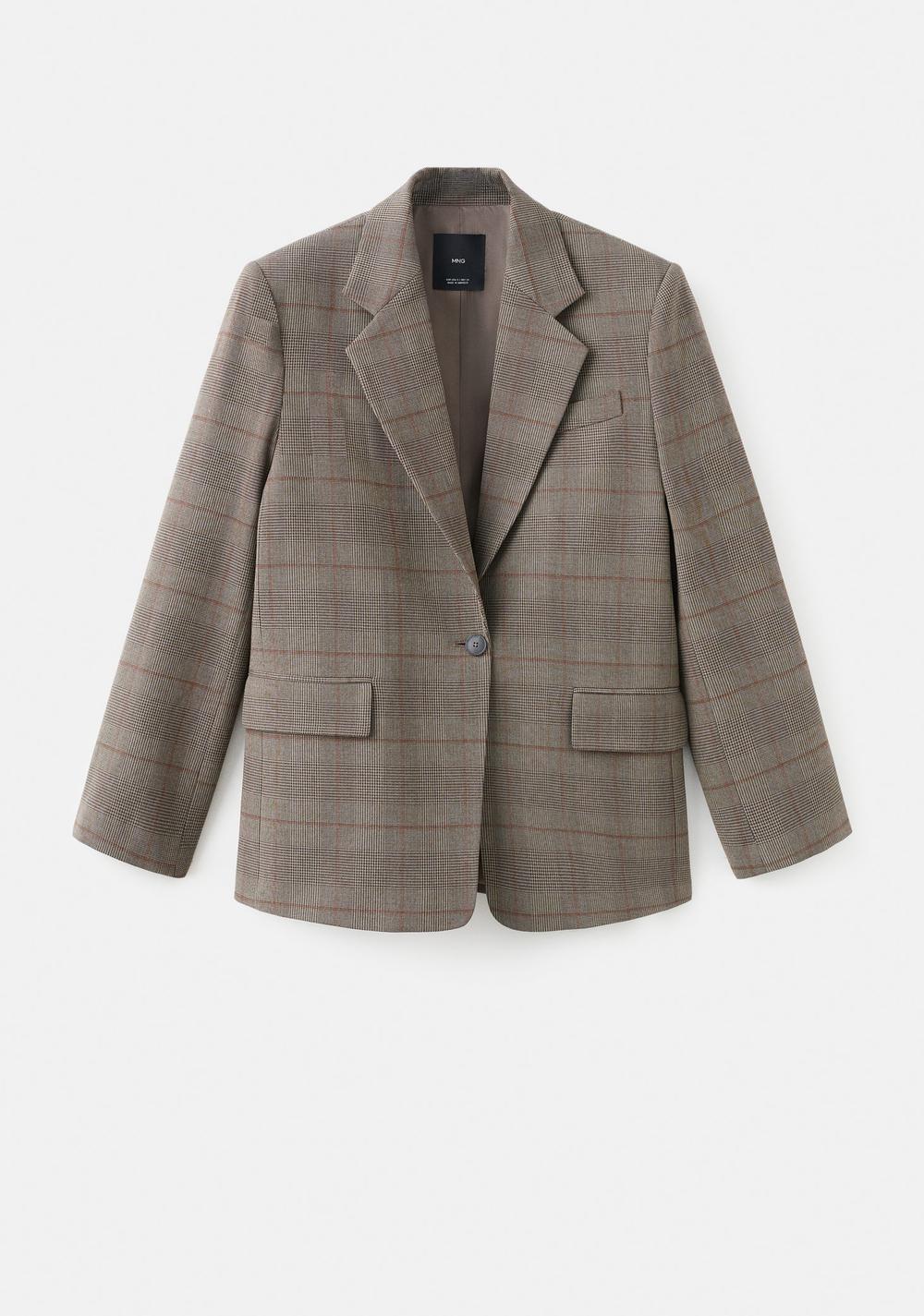 Blazer Traje Cuadros Mango 2