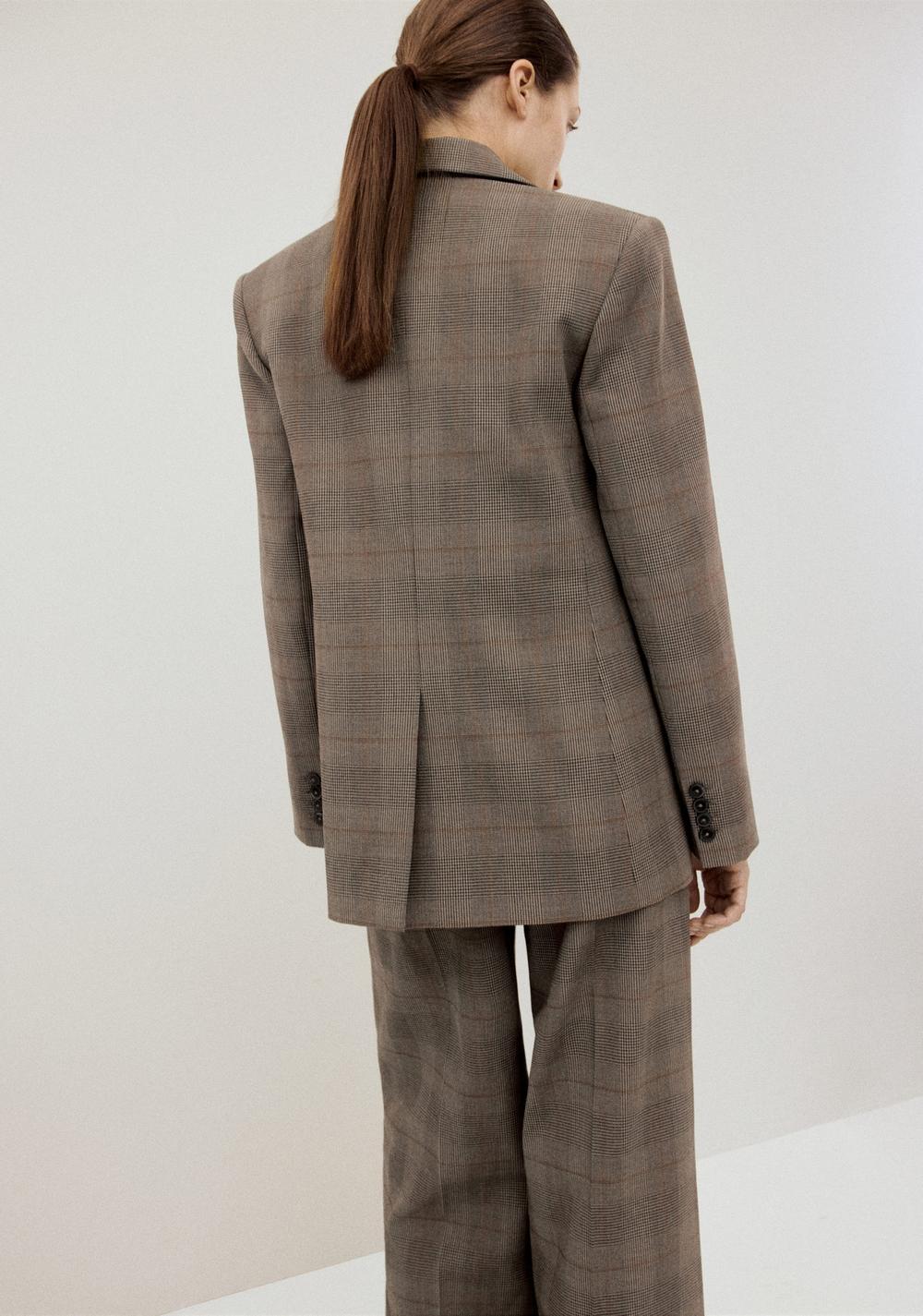 Blazer Traje Cuadros Mango 3
