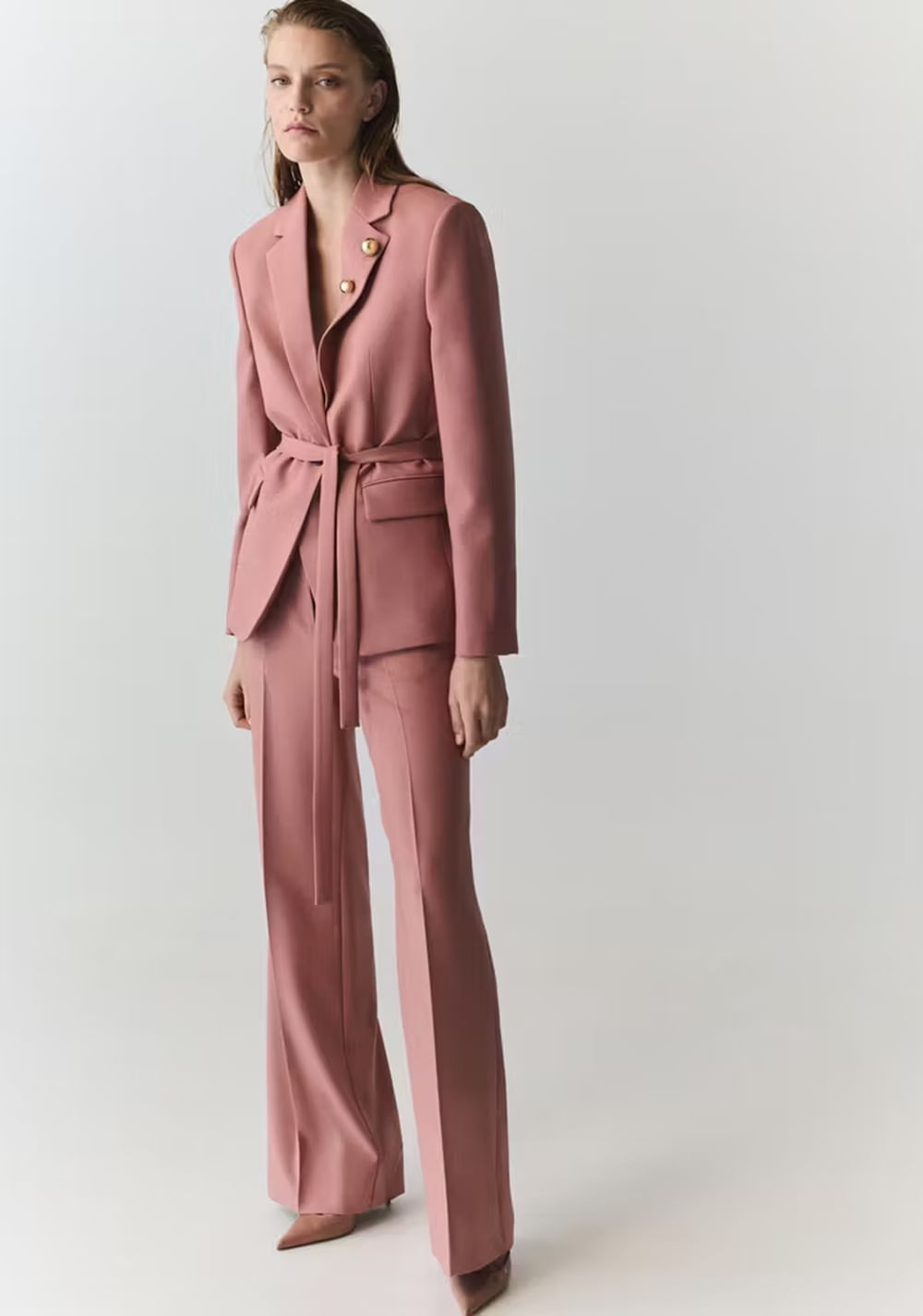 Blazer Traje Recta Bolsillos Mango 2