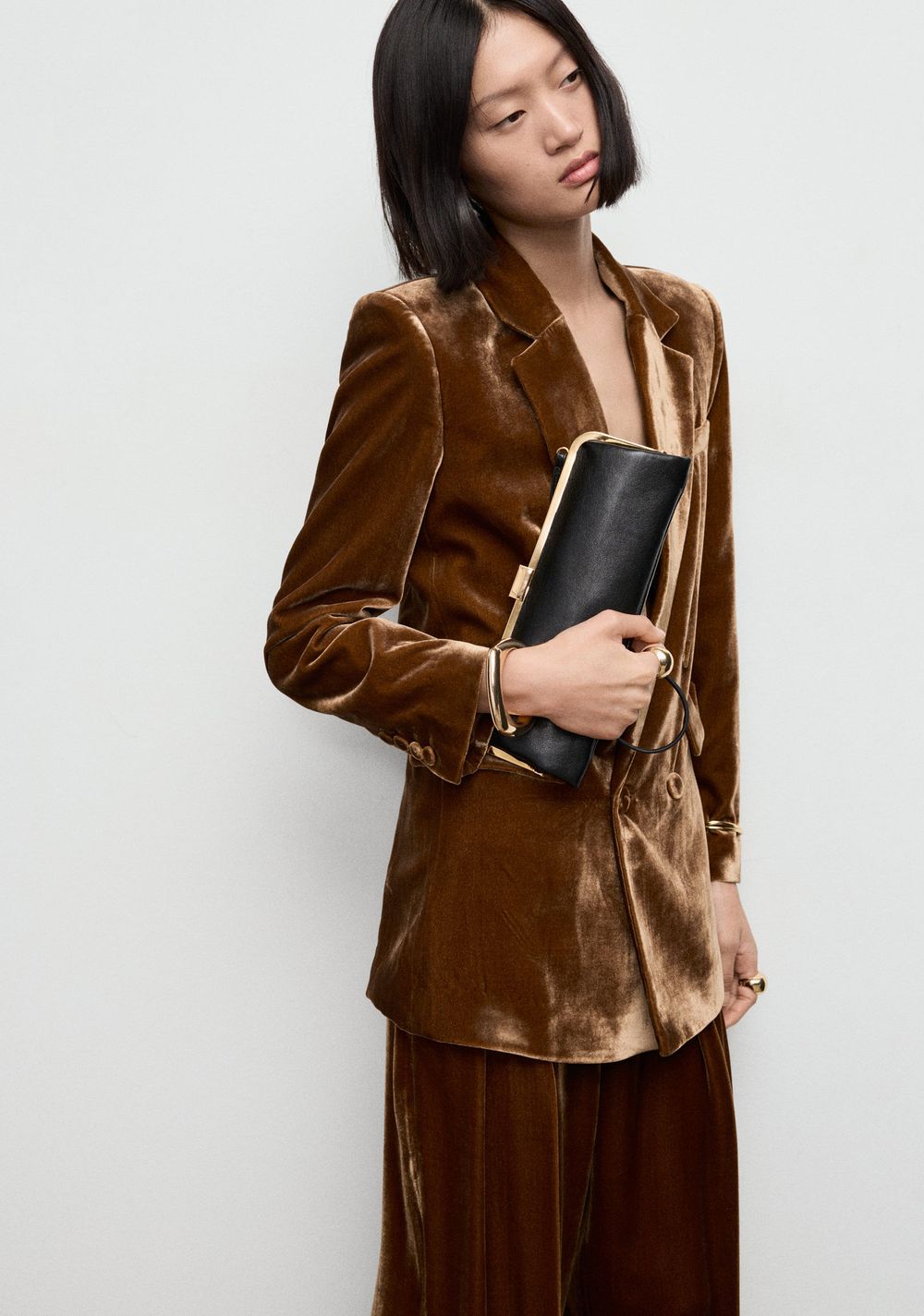 Blazer Traje Terciopelo Doble Botonadura Mango 7