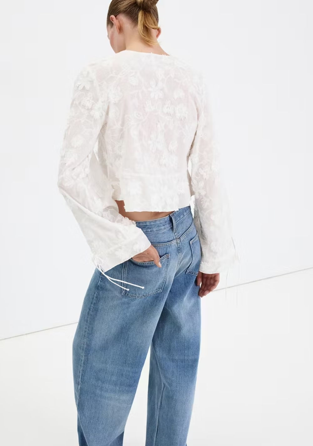 Blusa Algodón Bordados Florales Mango 3