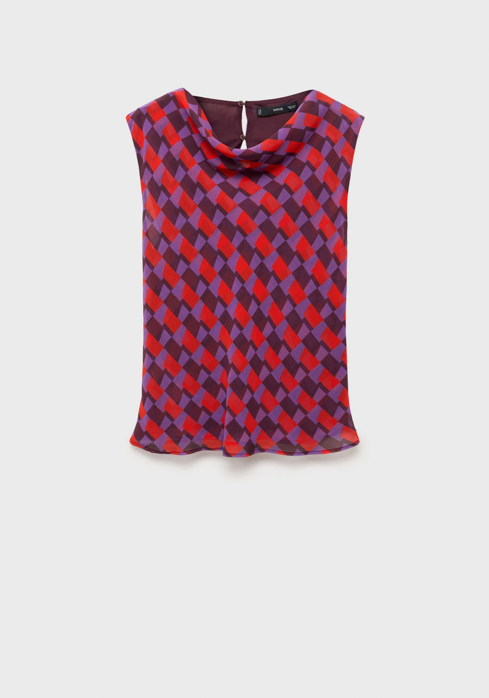 Blusa Estampada Cuello Drapeado Mango 2