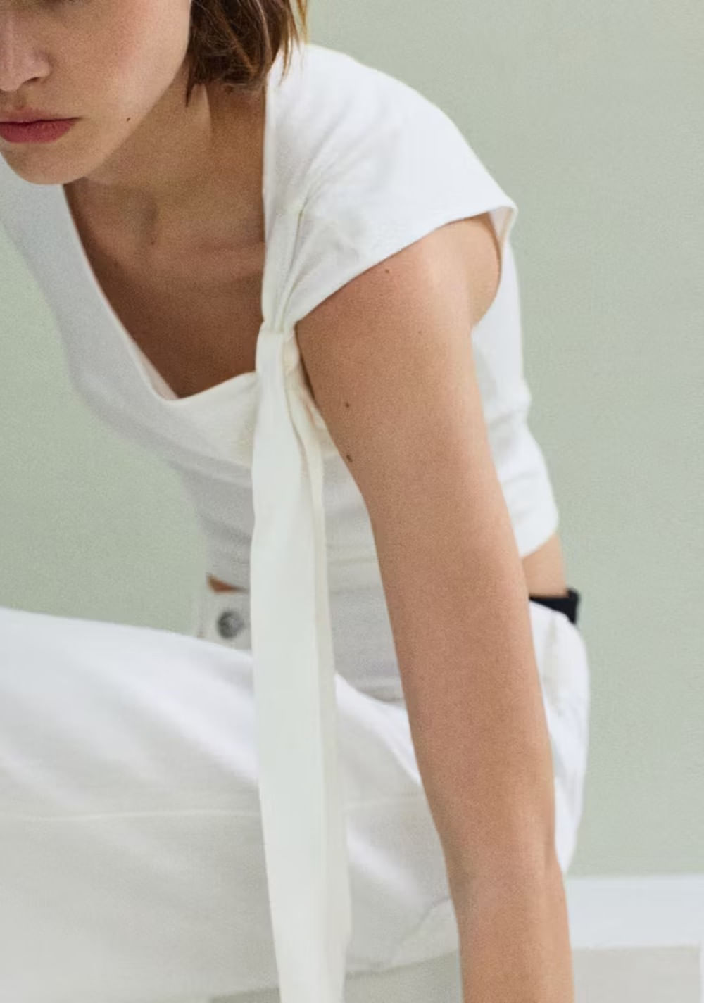 Blusa Punto Fino Detalle Lazo Mango 4