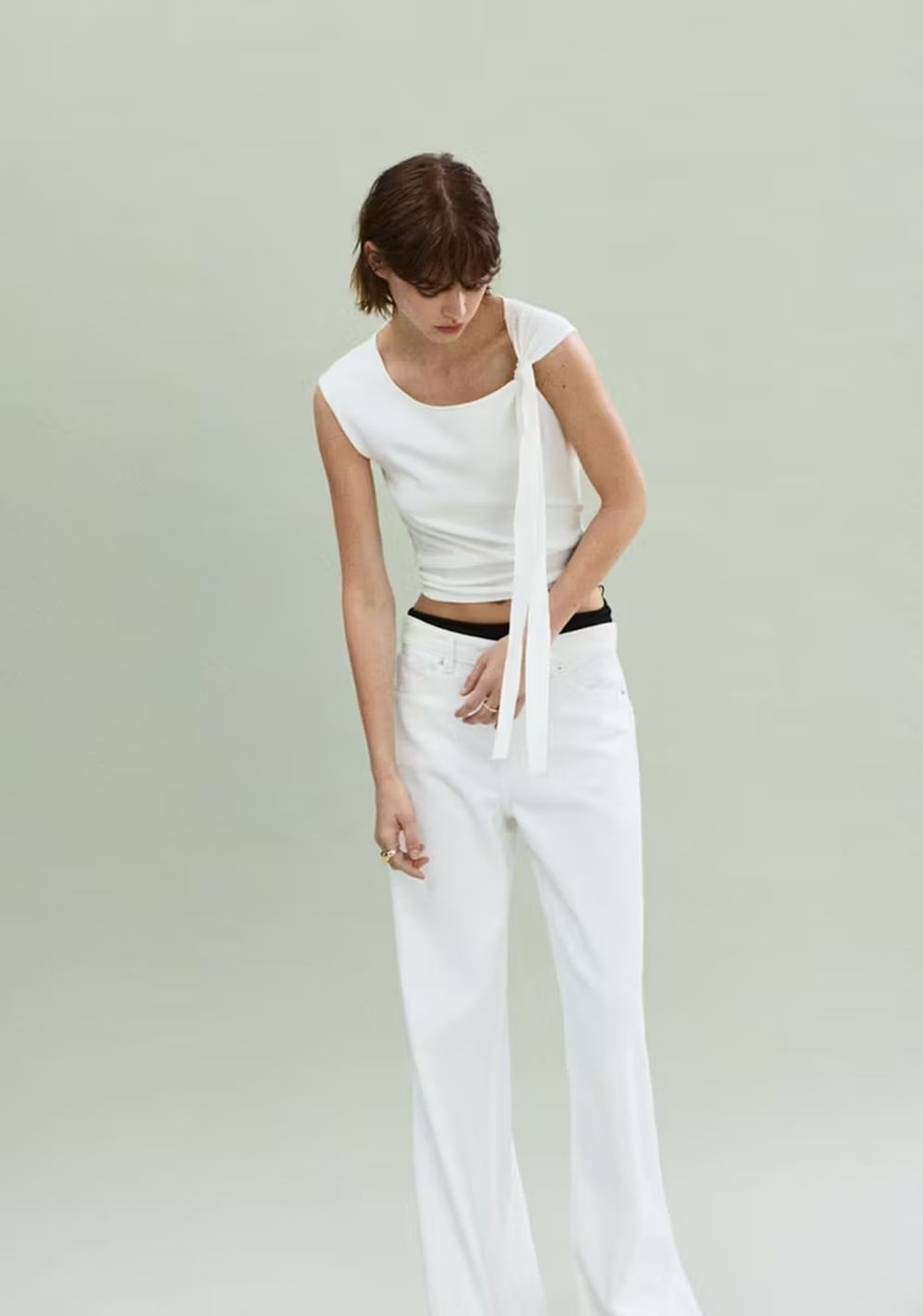 Blusa Punto Fino Detalle Lazo Mango 5
