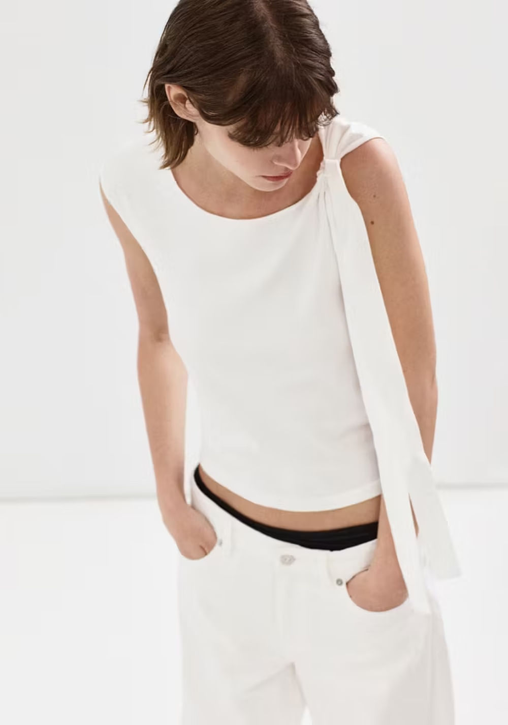 Blusa Punto Fino Detalle Lazo Mango Imagen Principal
