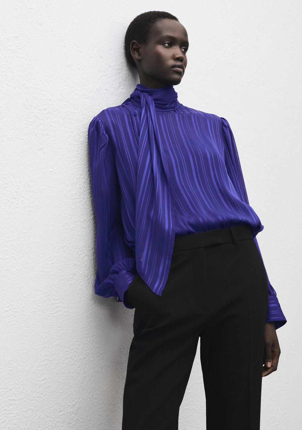 Blusa Rayas Fular Mango
