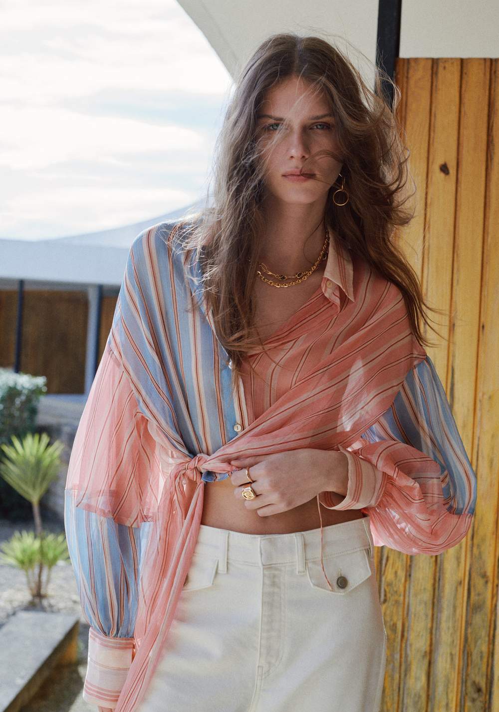 Blusa Rayas Lazada Mango Imagen Principal
