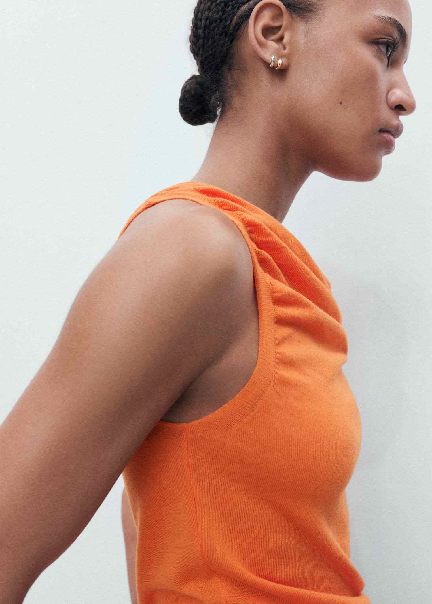 Blusa Top Punto Drapeado Mango 5