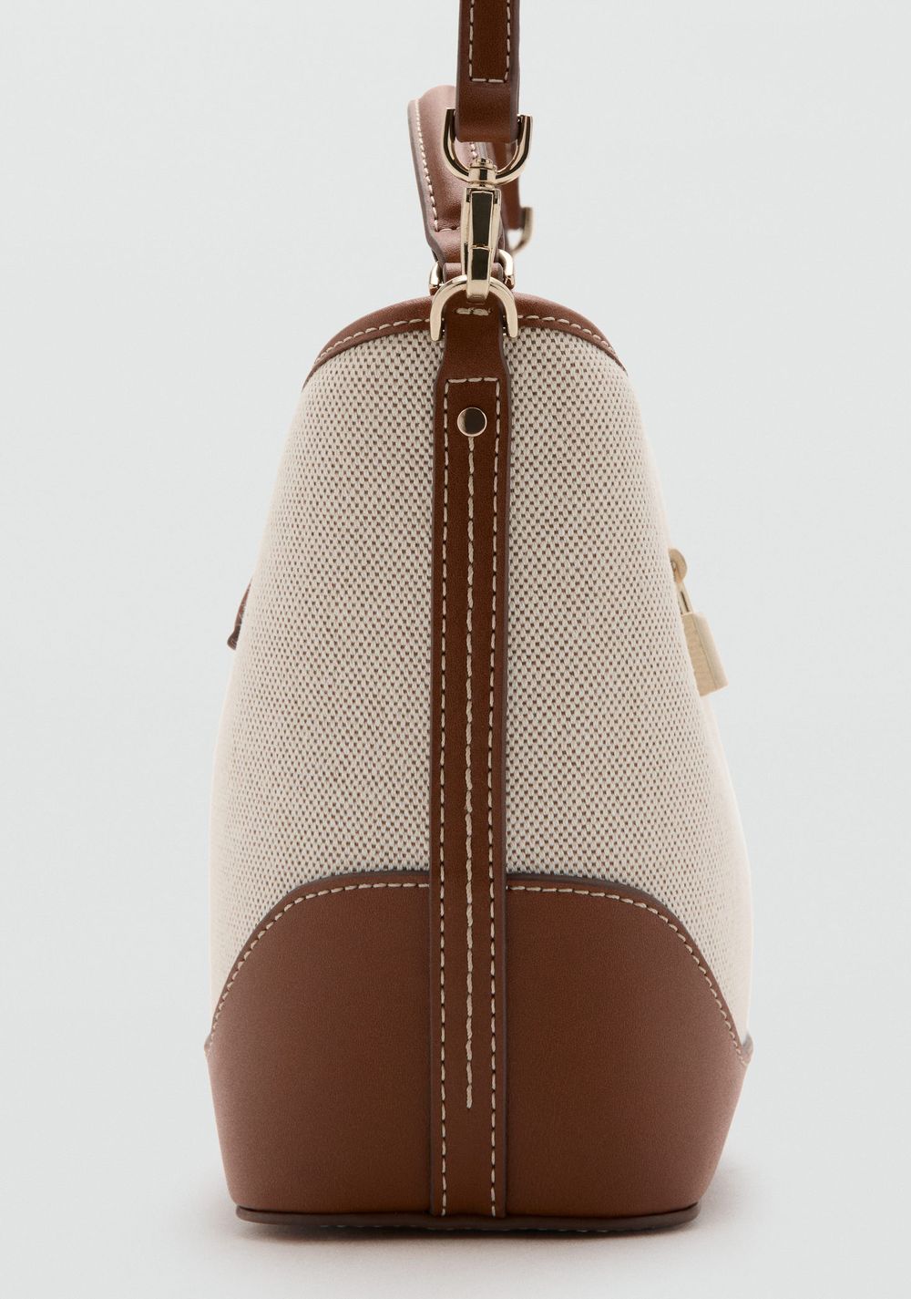 Cartera Bucket Canvas Contraste Mango 3