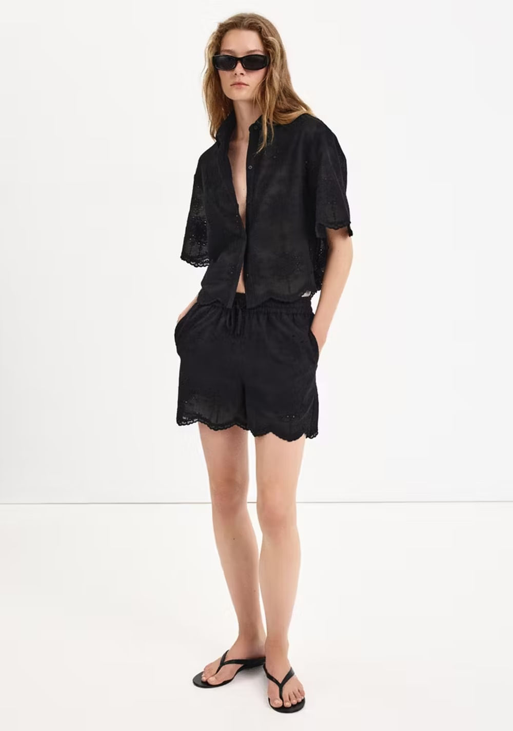 Camisa Crop Bordada Mango 5
