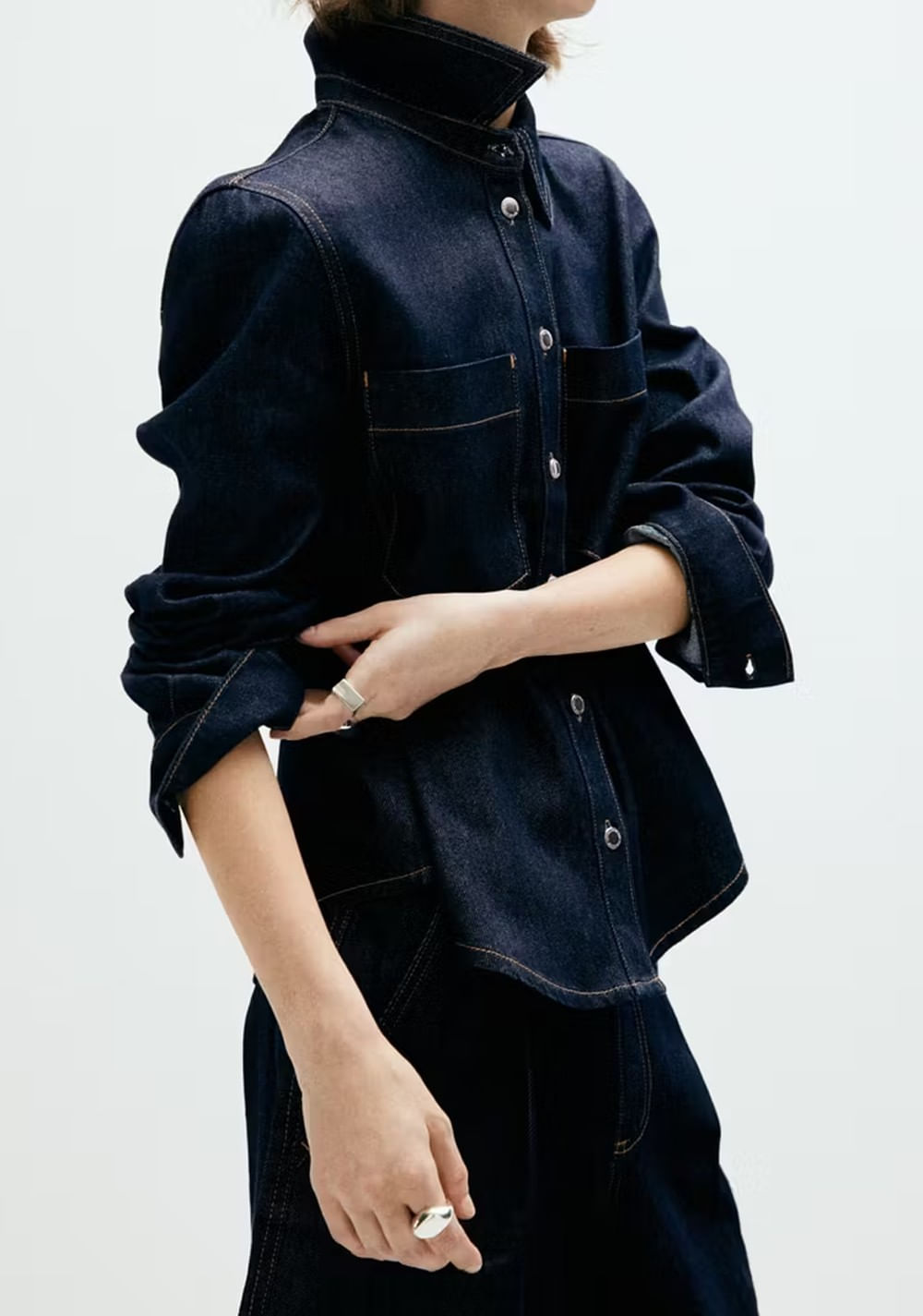 Camisa Denim Bolsillos Mango