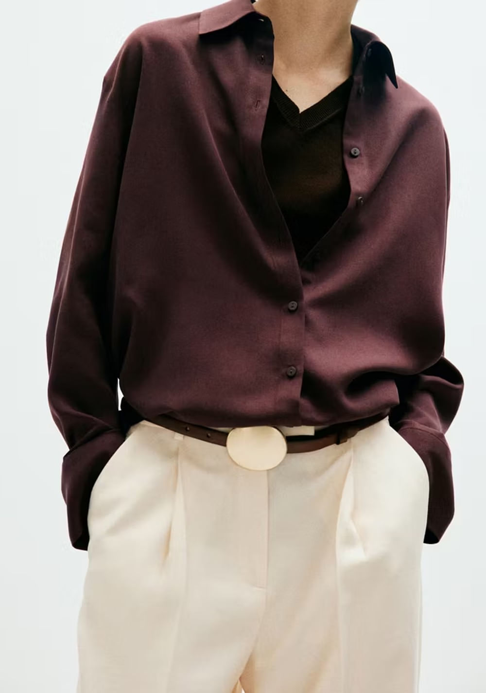 Camisa Lyocell Recta Mango