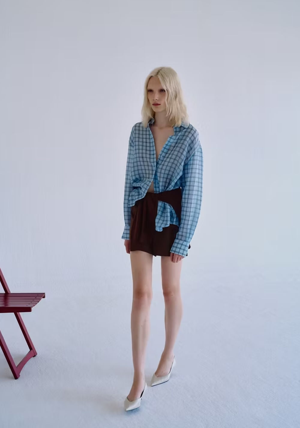 Camisa Lyocell Textura Cuadros Mango 2