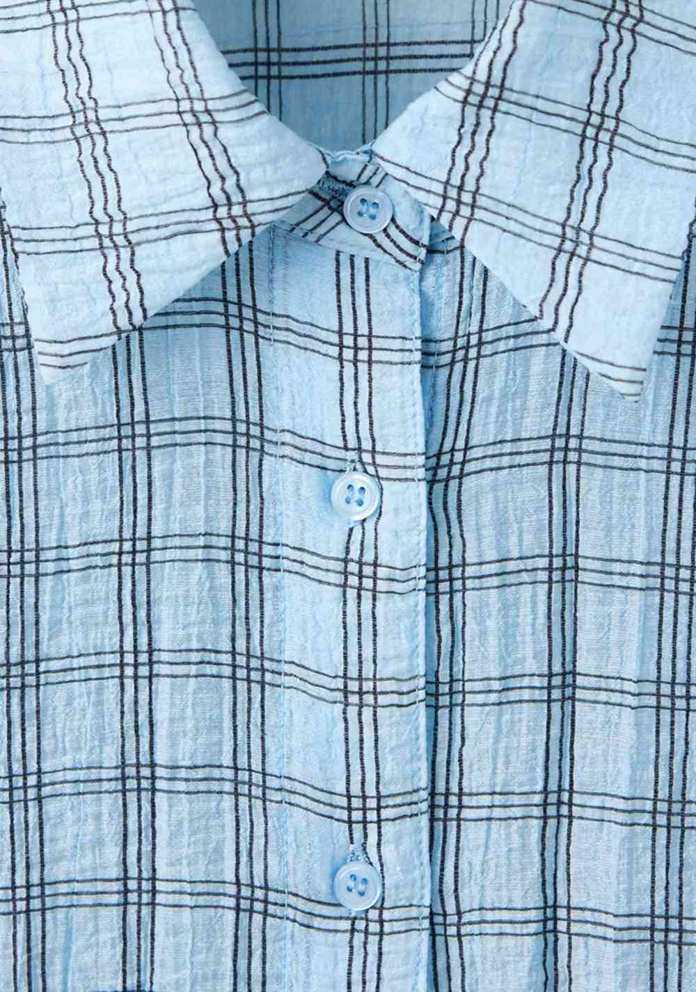 Camisa Lyocell Textura Cuadros Mango 5