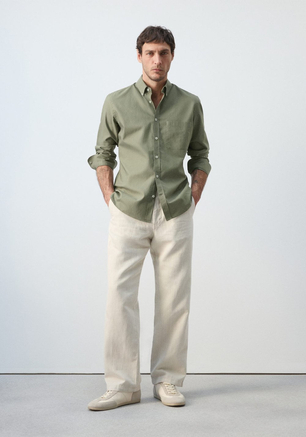 Camisa Oxford Regular Fit Rayas Mango 10