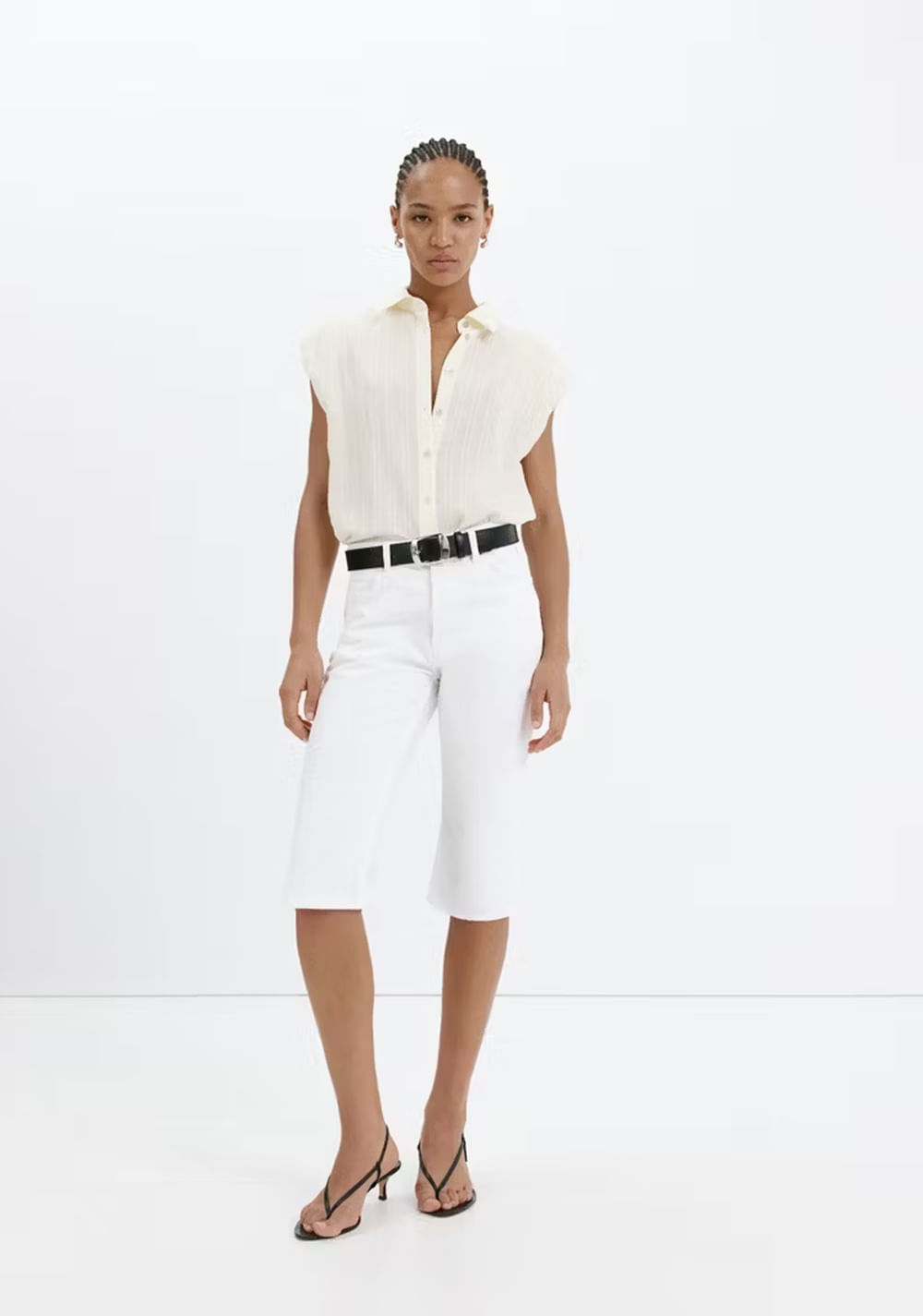Camisa Rayas Bordada Mango 2