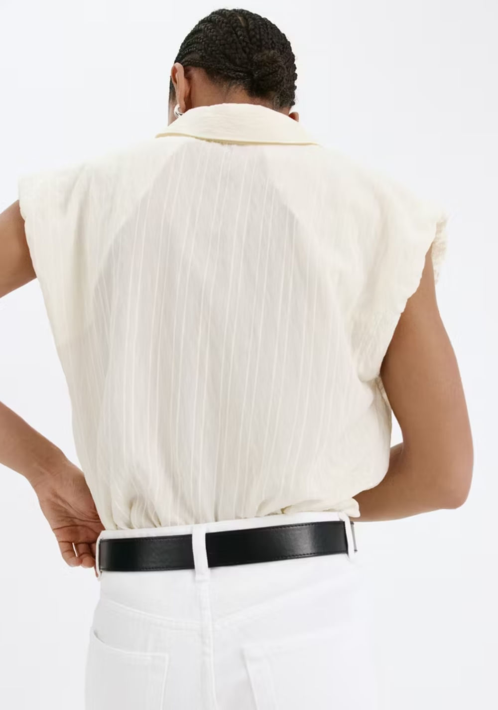 Camisa Rayas Bordada Mango 3