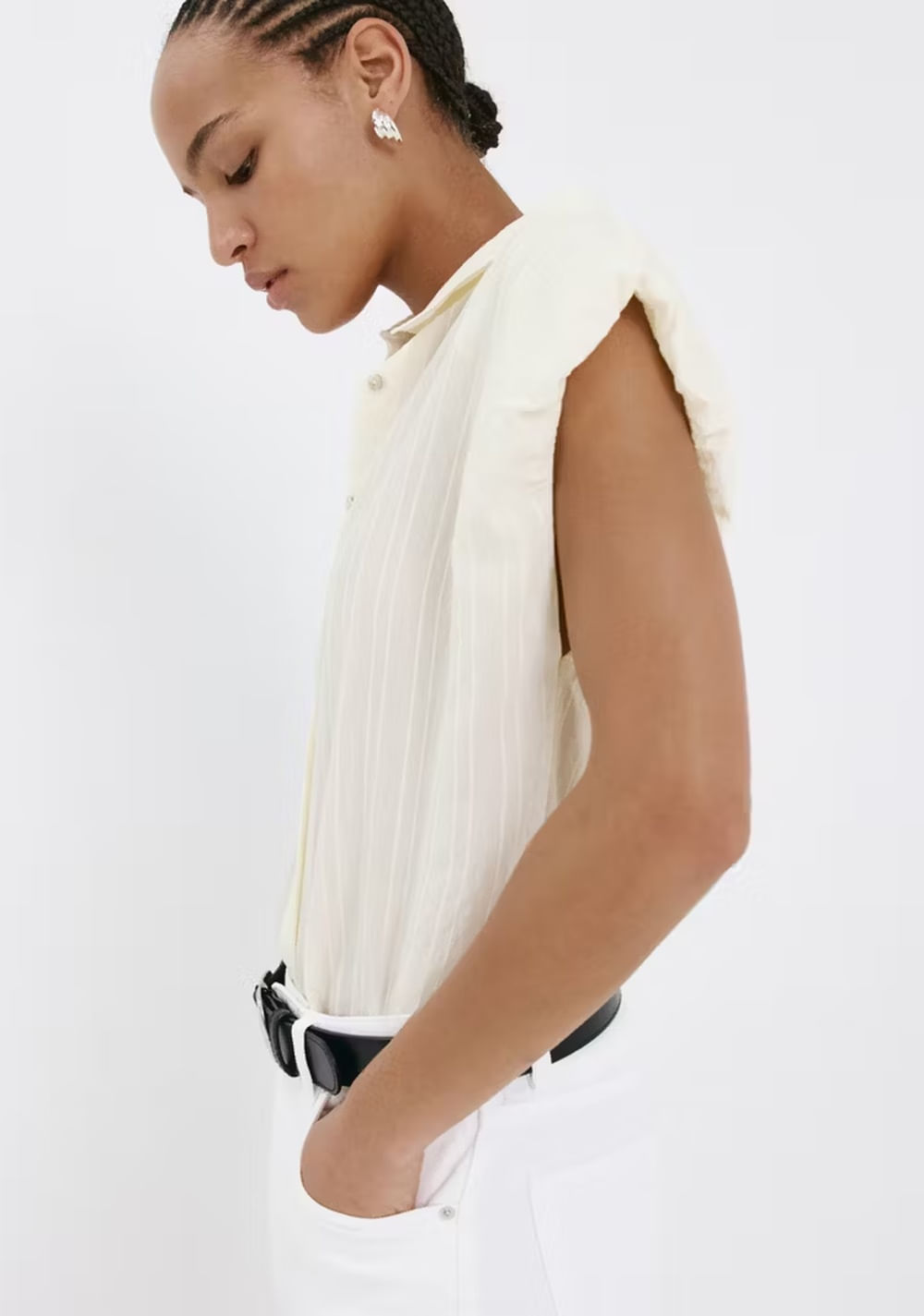 Camisa Rayas Bordada Mango