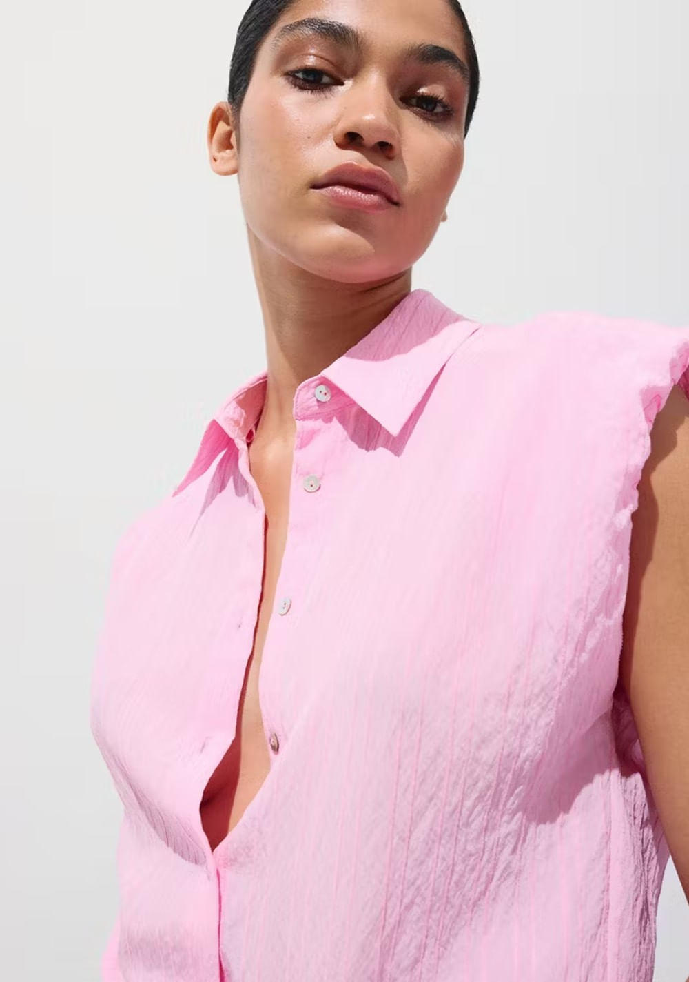 Camisa Rayas Bordada Mango