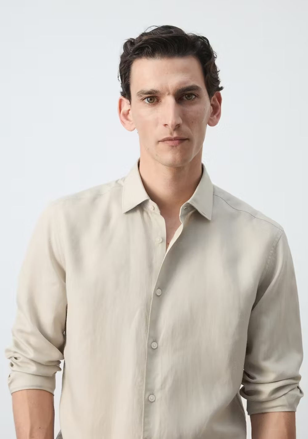 Camisa Regular Fit Mezcla Lyocell Lino Mango 4
