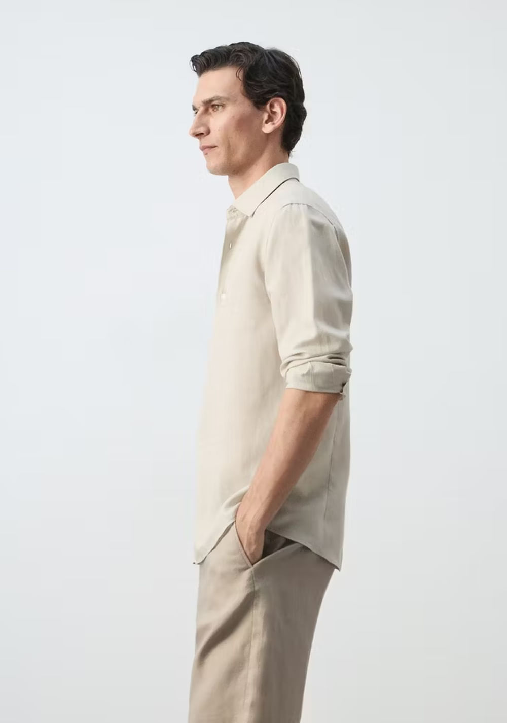 Camisa Regular Fit Mezcla Lyocell Lino Mango 5