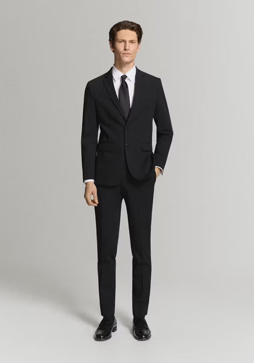 Camisa Traje Super Slim Fit Algodón Stretch Mango 2