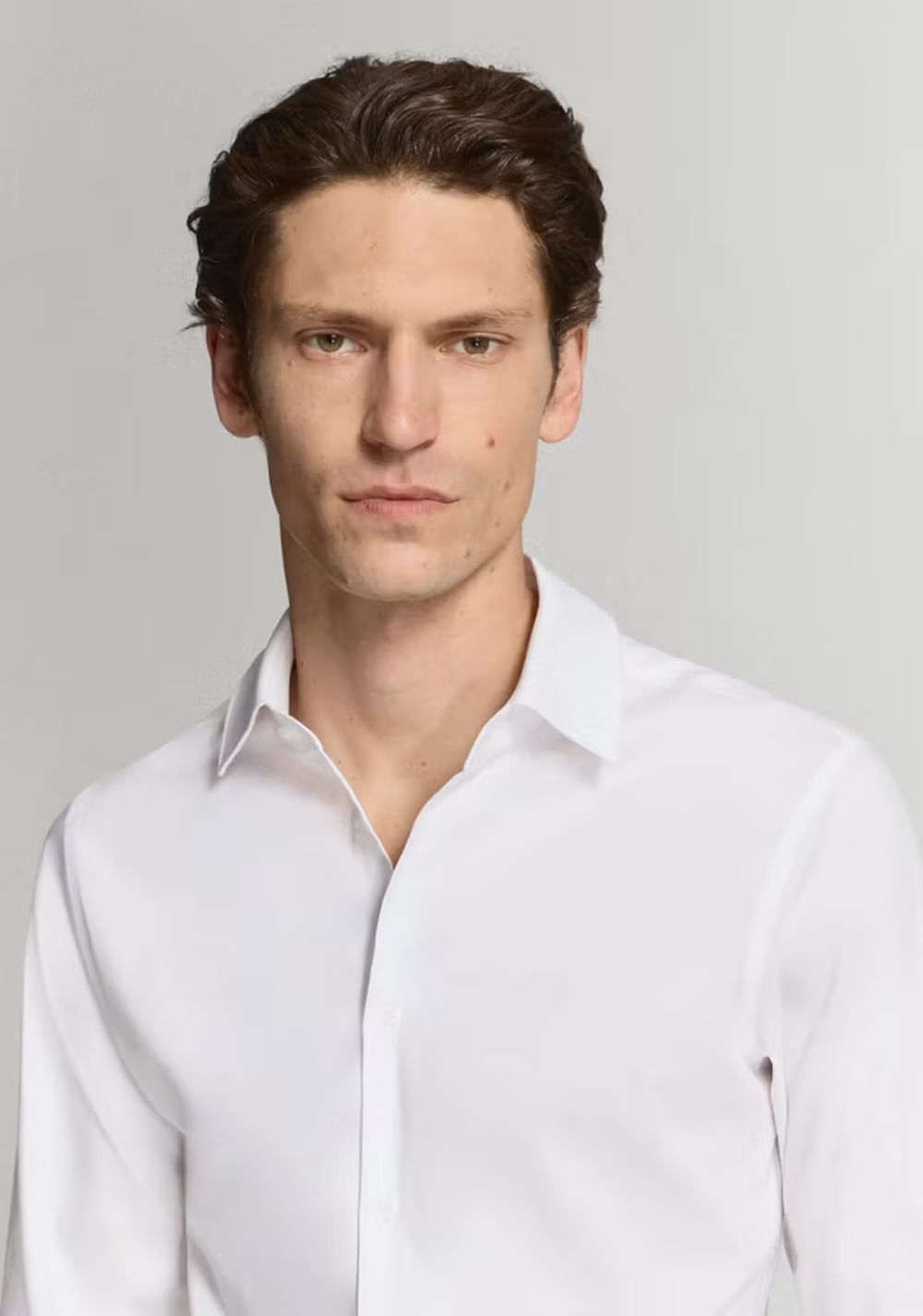 Camisa Traje Super Slim Fit Algodón Stretch Mango 4