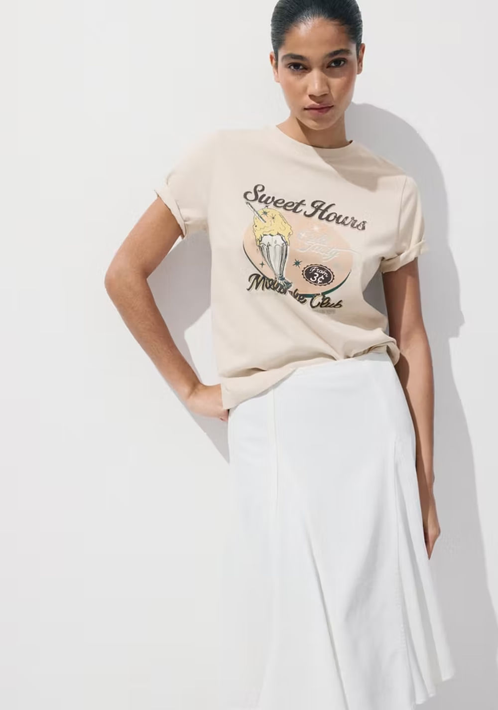 Camiseta Algodón Estampada Mango