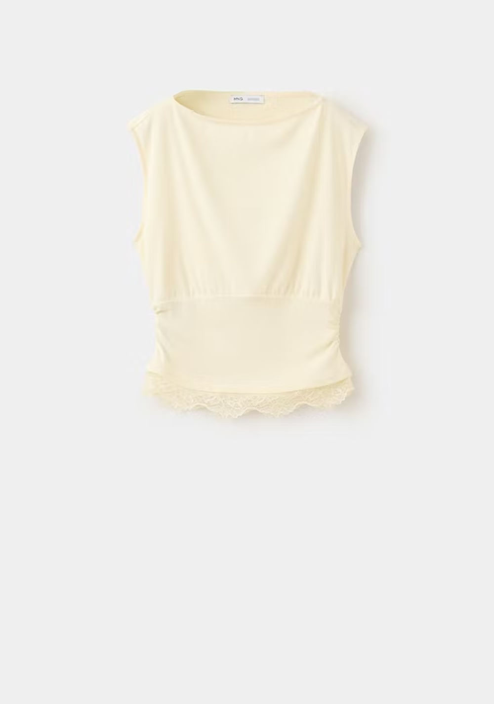 Camiseta Fruncidos Encaje Mango 8