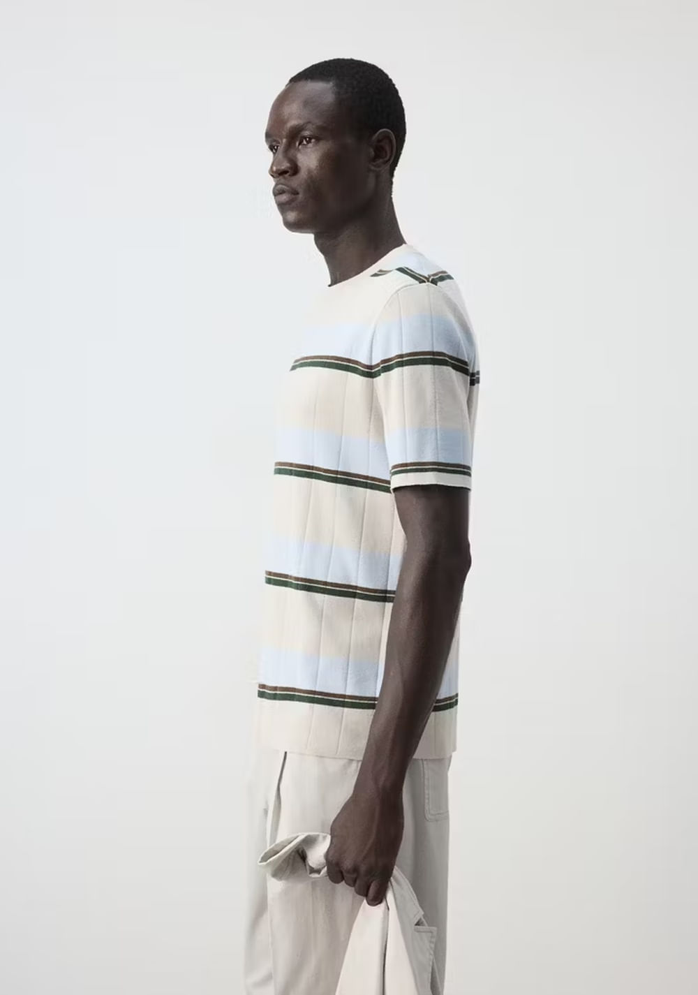 Camiseta Mezcla Algodón Punto Rayas Mango 5