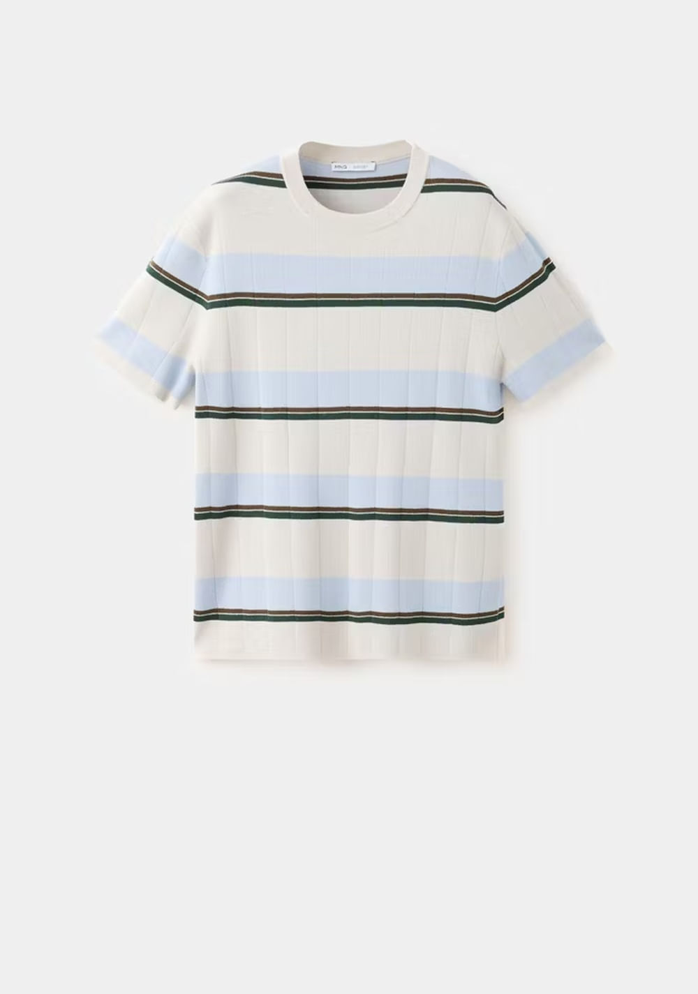 Camiseta Mezcla Algodón Punto Rayas Mango 8