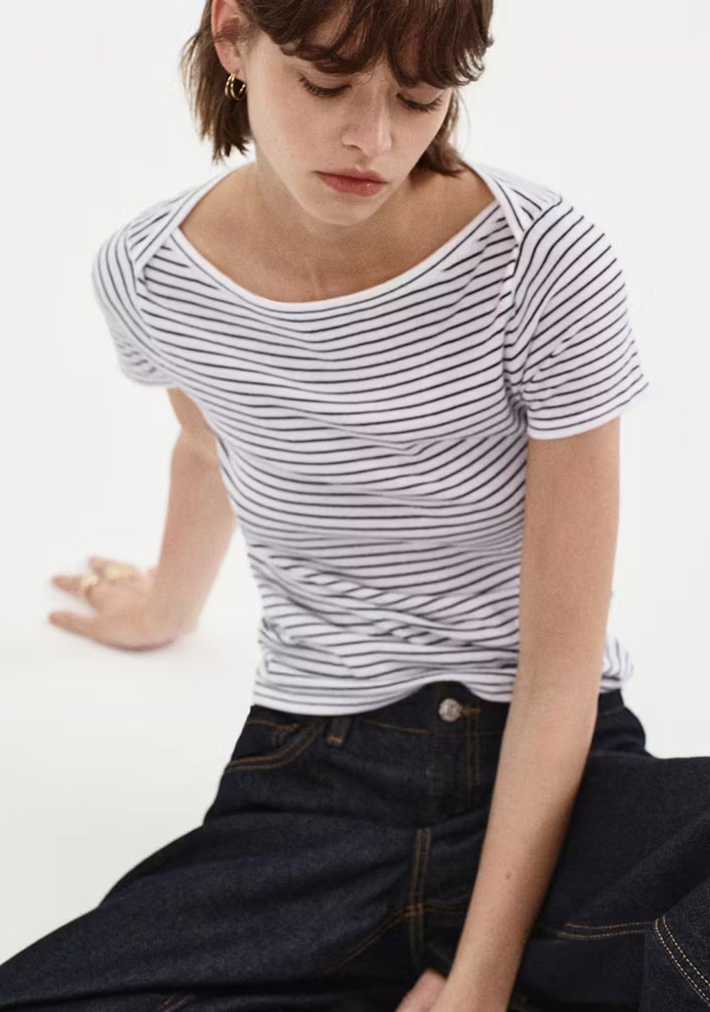 Camiseta Punto Fino Manga Corta Mango