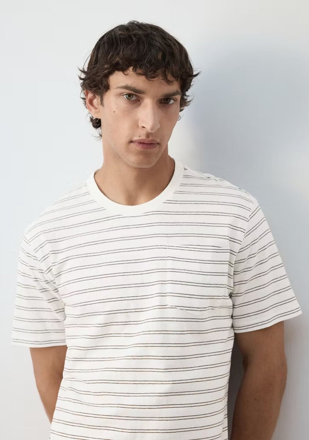 Camiseta Regular Fit Mezcla Algodón Lino Mango 4
