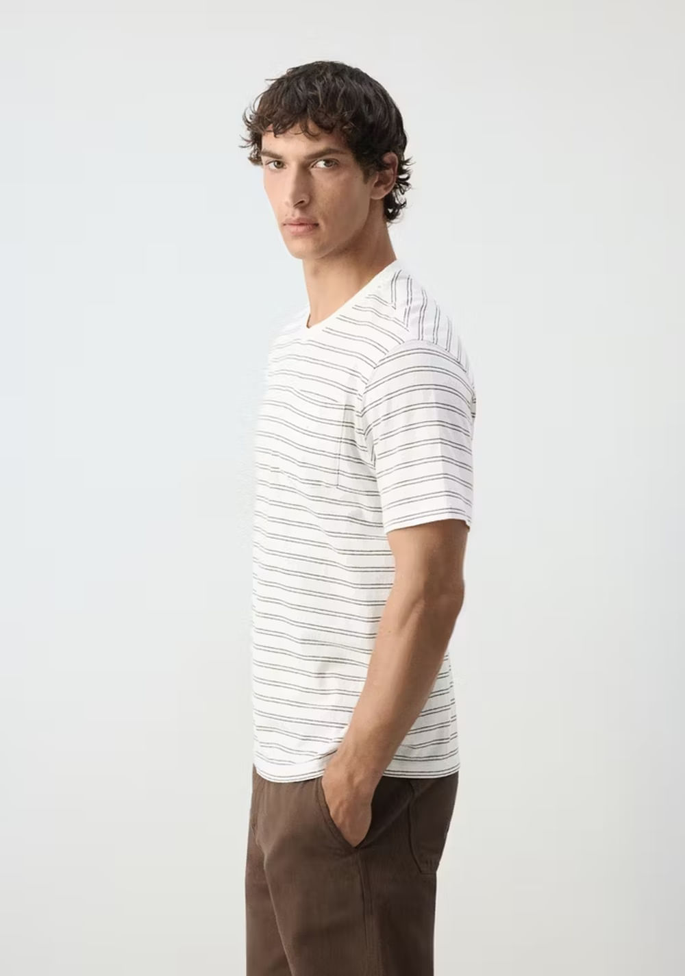 Camiseta Regular Fit Mezcla Algodón Lino Mango 5