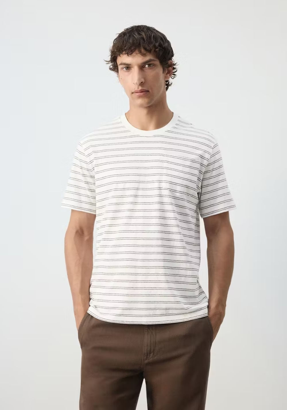 Camiseta Regular Fit Mezcla Algodón Lino Mango Imagen Principal