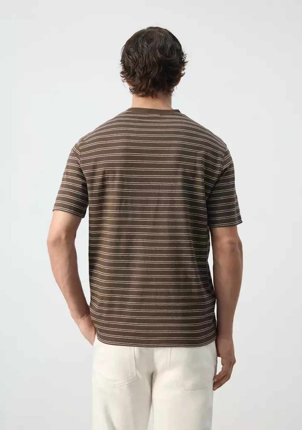 Camiseta Regular Fit Mezcla Algodón Lino Mango 3