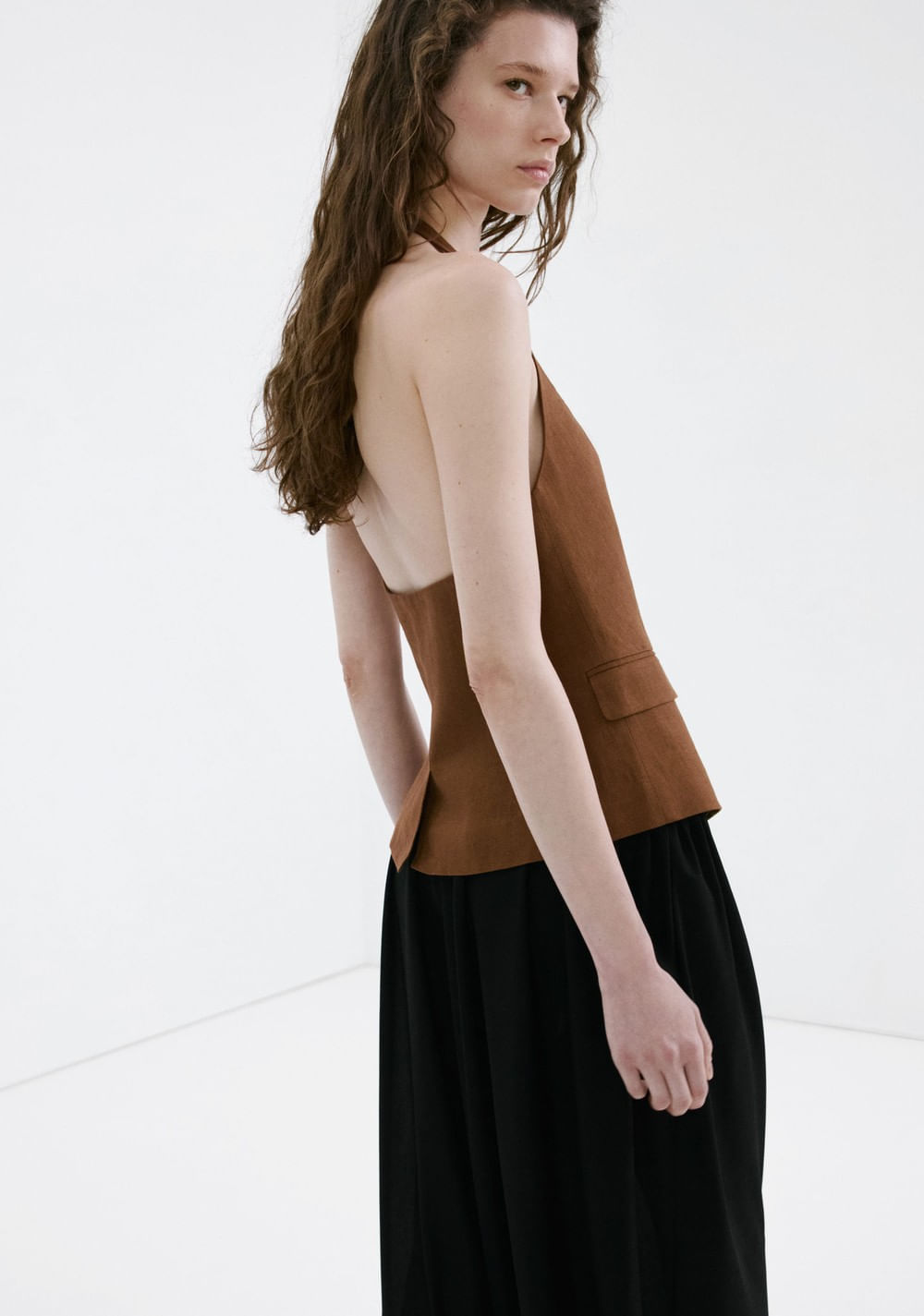 Chaleco Traje Lino Mango 3