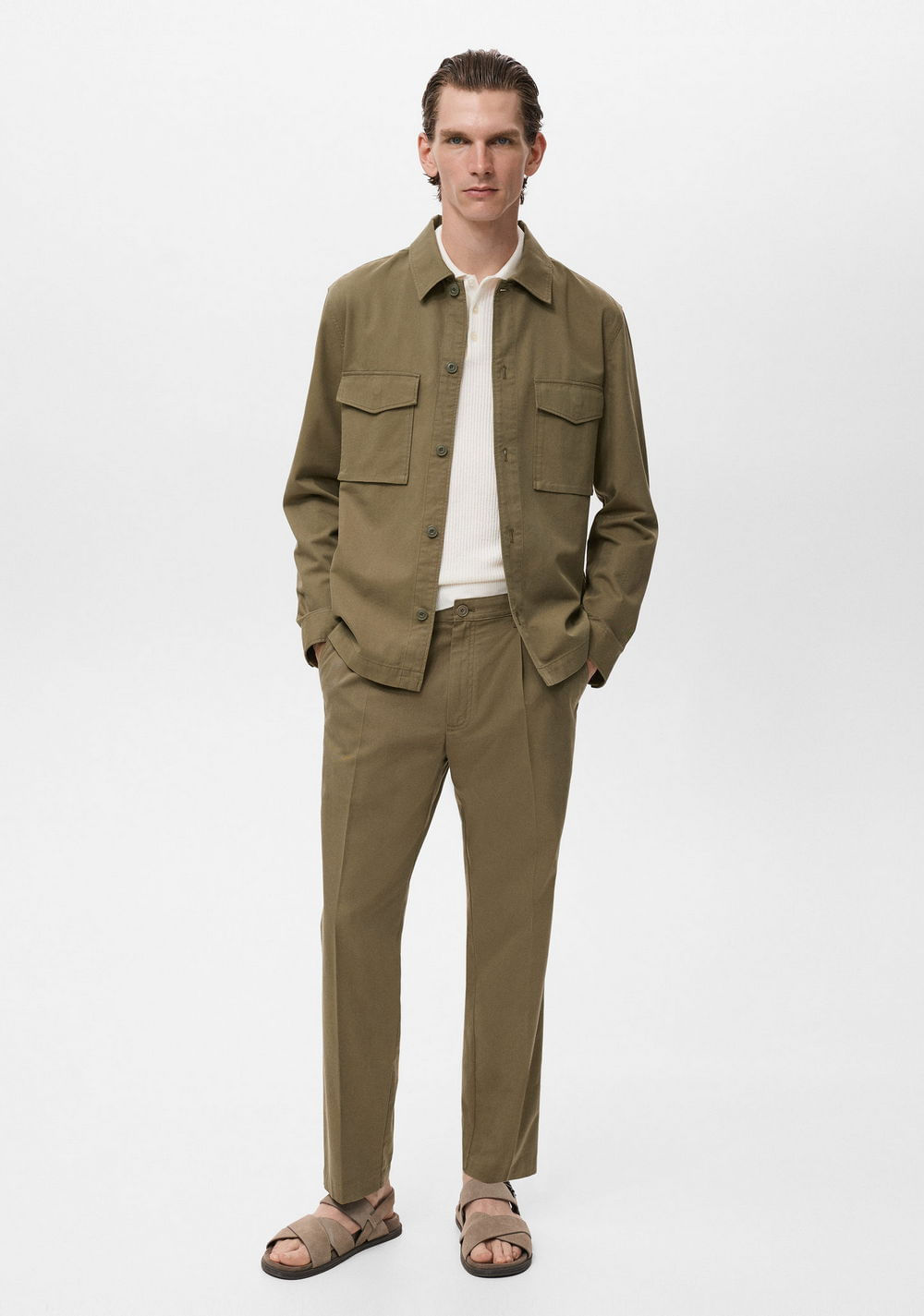 Chaqueta de Algodón Lyocell con Bolsillos Mango 8