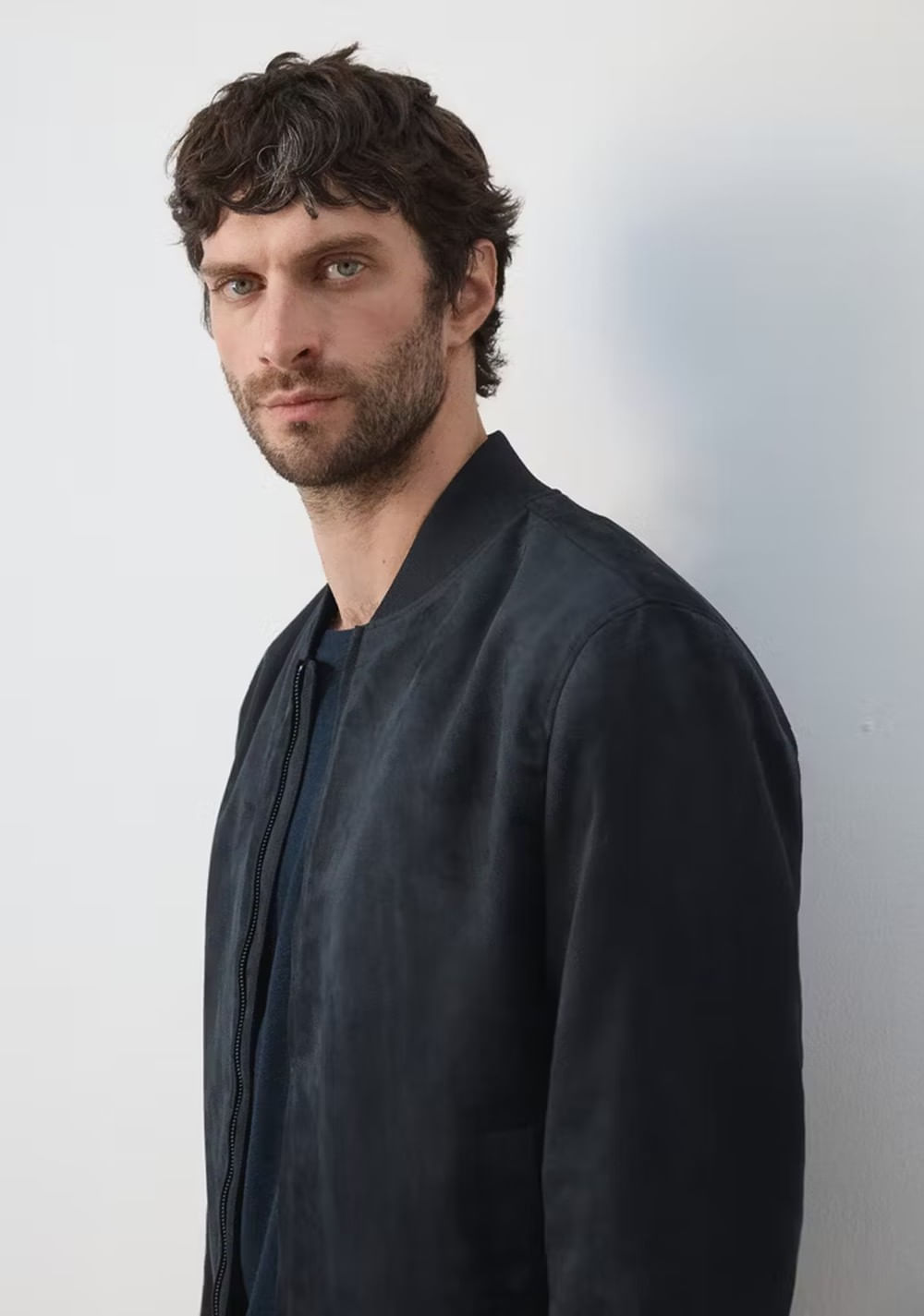 Chaqueta Bomber Efecto Ante Mango 4