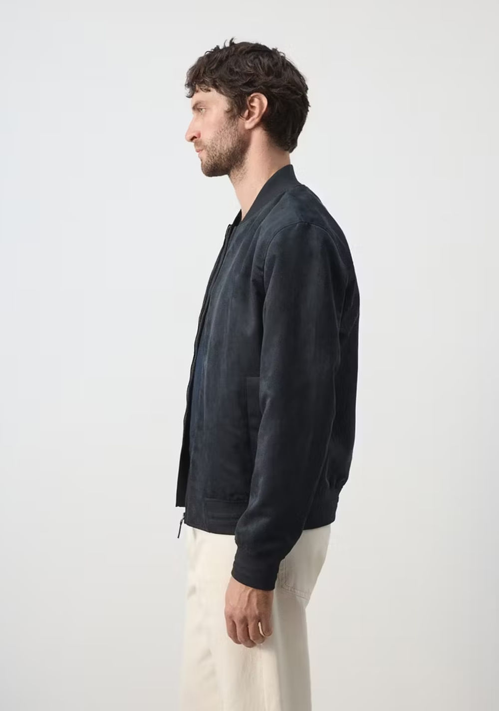 Chaqueta Bomber Efecto Ante Mango 5