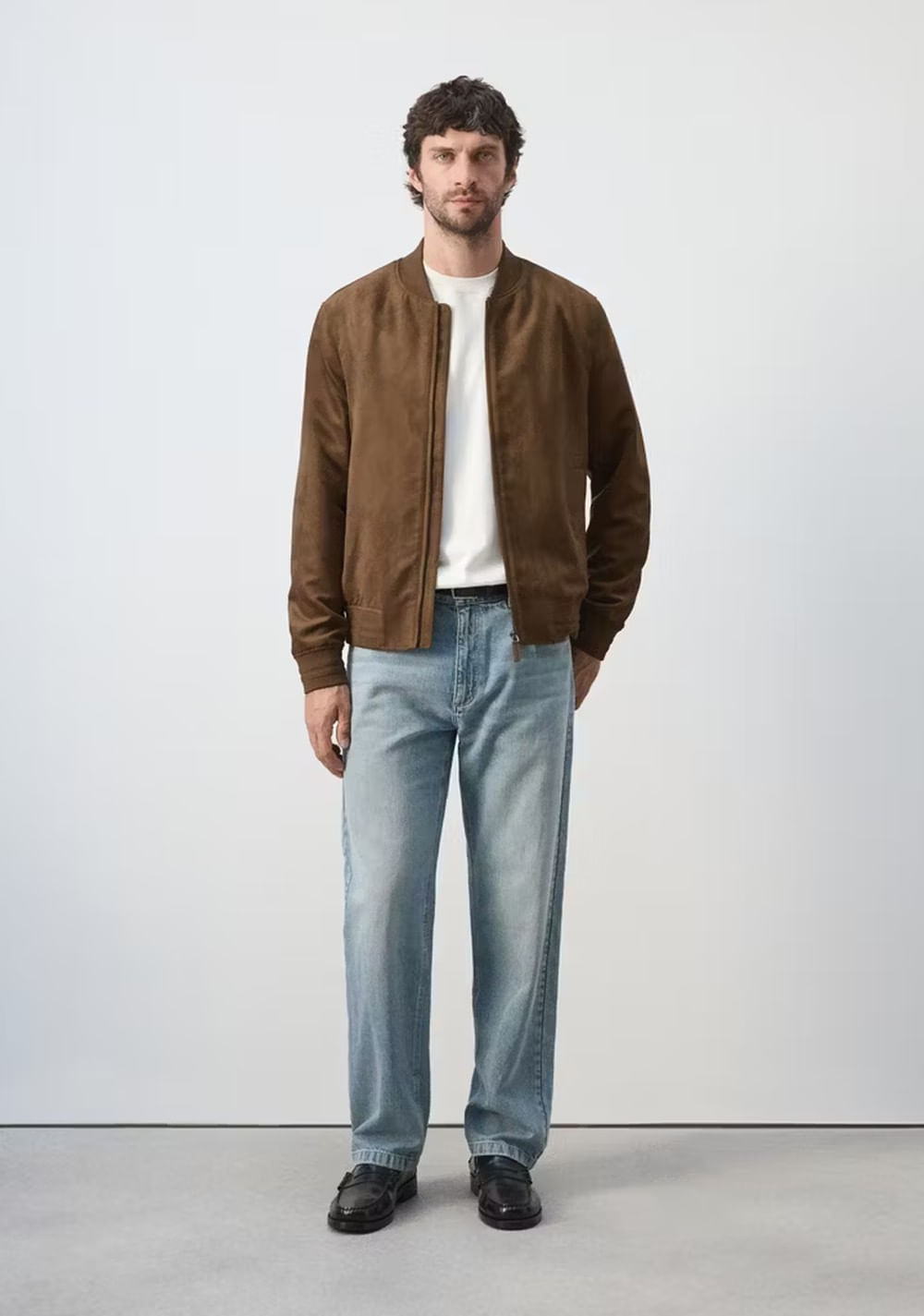 Chaqueta Bomber Efecto Ante Mango 2