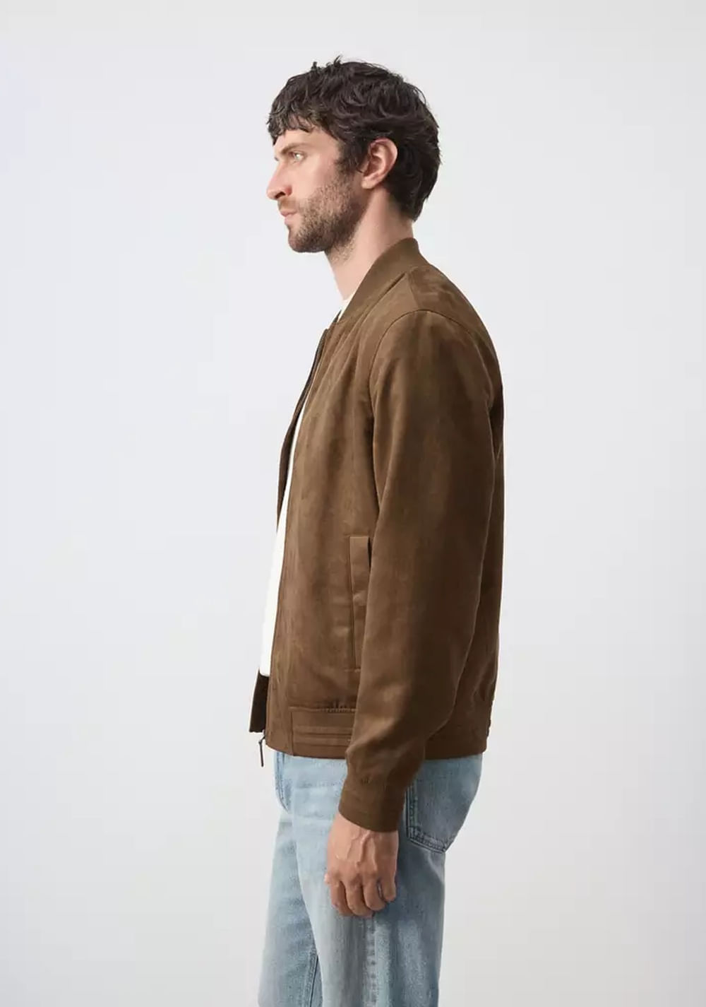 Chaqueta Bomber Efecto Ante Mango 6