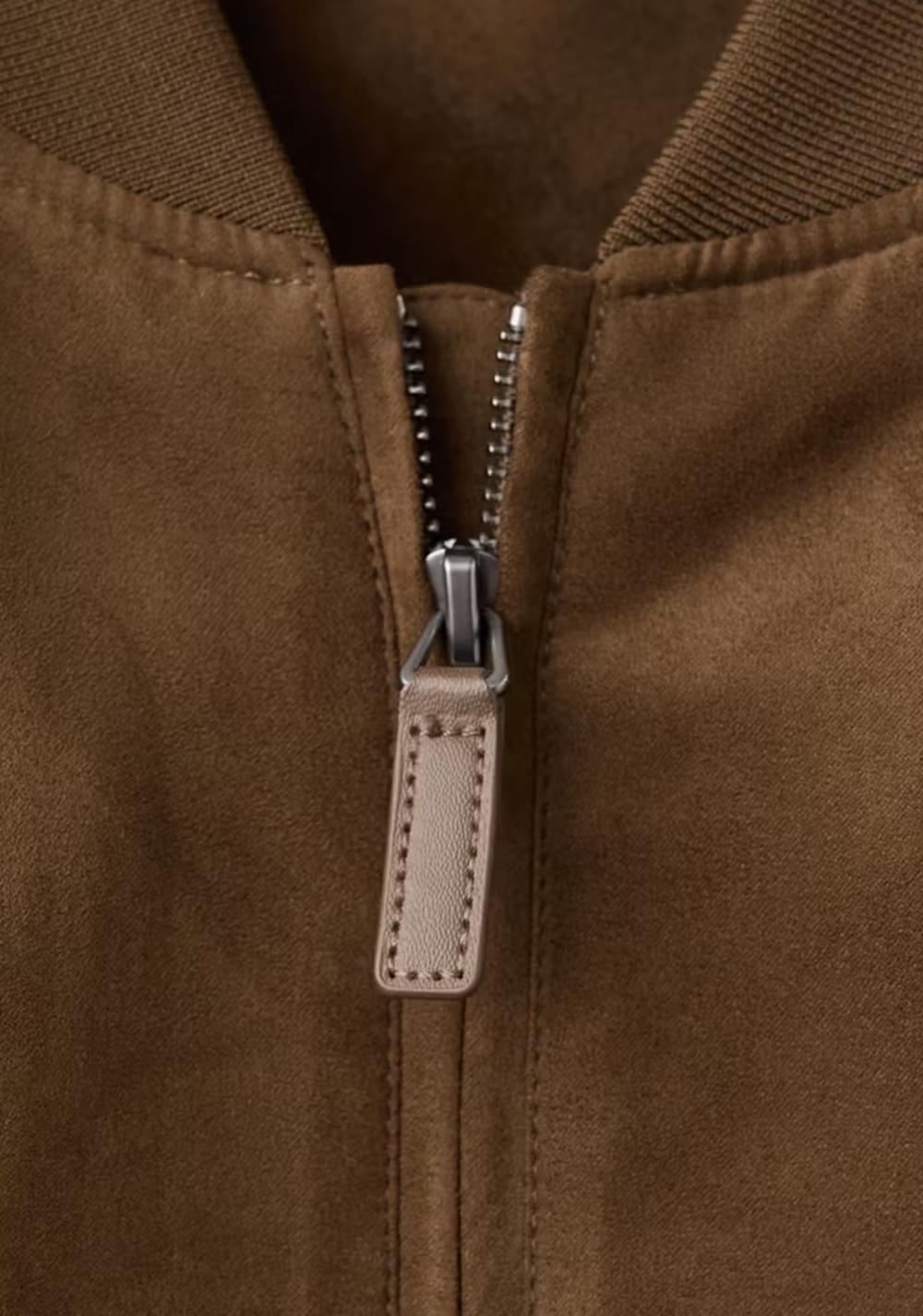 Chaqueta Bomber Efecto Ante Mango 7