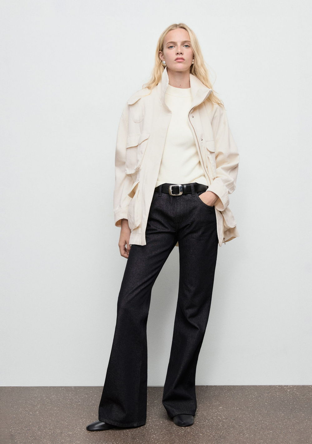 Chaqueta Jeans Oversize con Bolsillos Mango 9