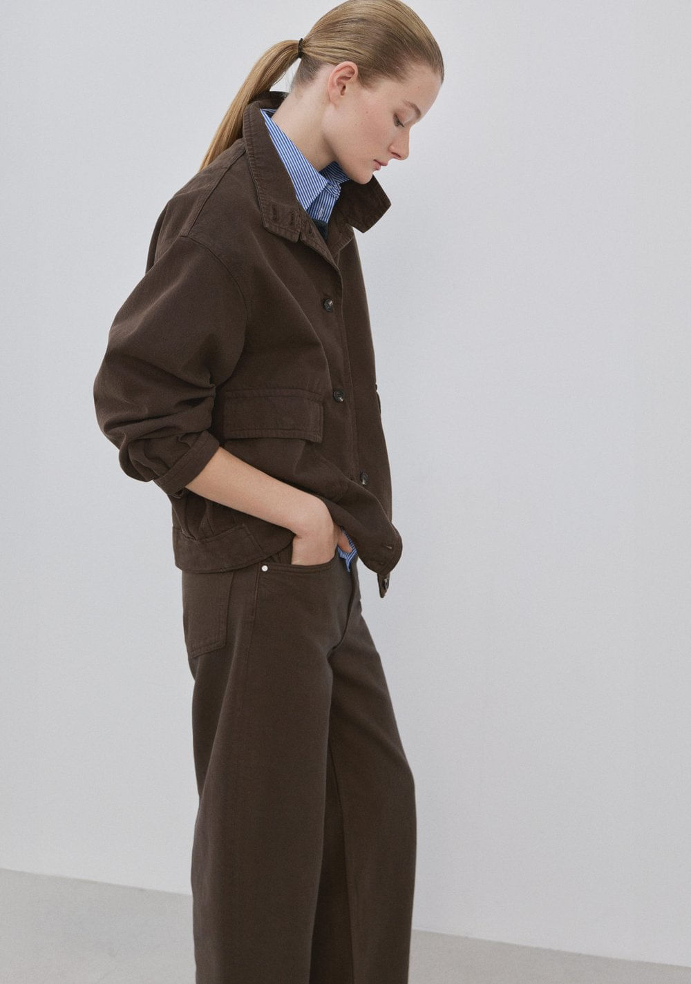 Chaqueta de Jeans Oversize Bolsillos Mango 6
